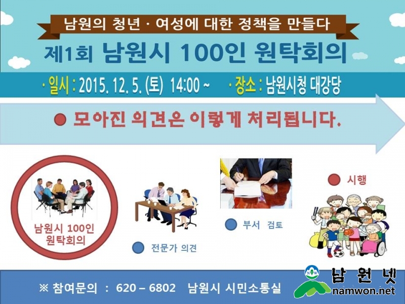1127 시민소통실 - 5일 남원시 100인 원탁회의 개최(100인 원탁회의 이렇게 진행됩니다).jpg